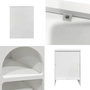 Voir la diapositive 6 : SWEEEK Table de chevet organique effet bois blanc. plusieurs niches 2 compartiments de rangement (lot de 2)