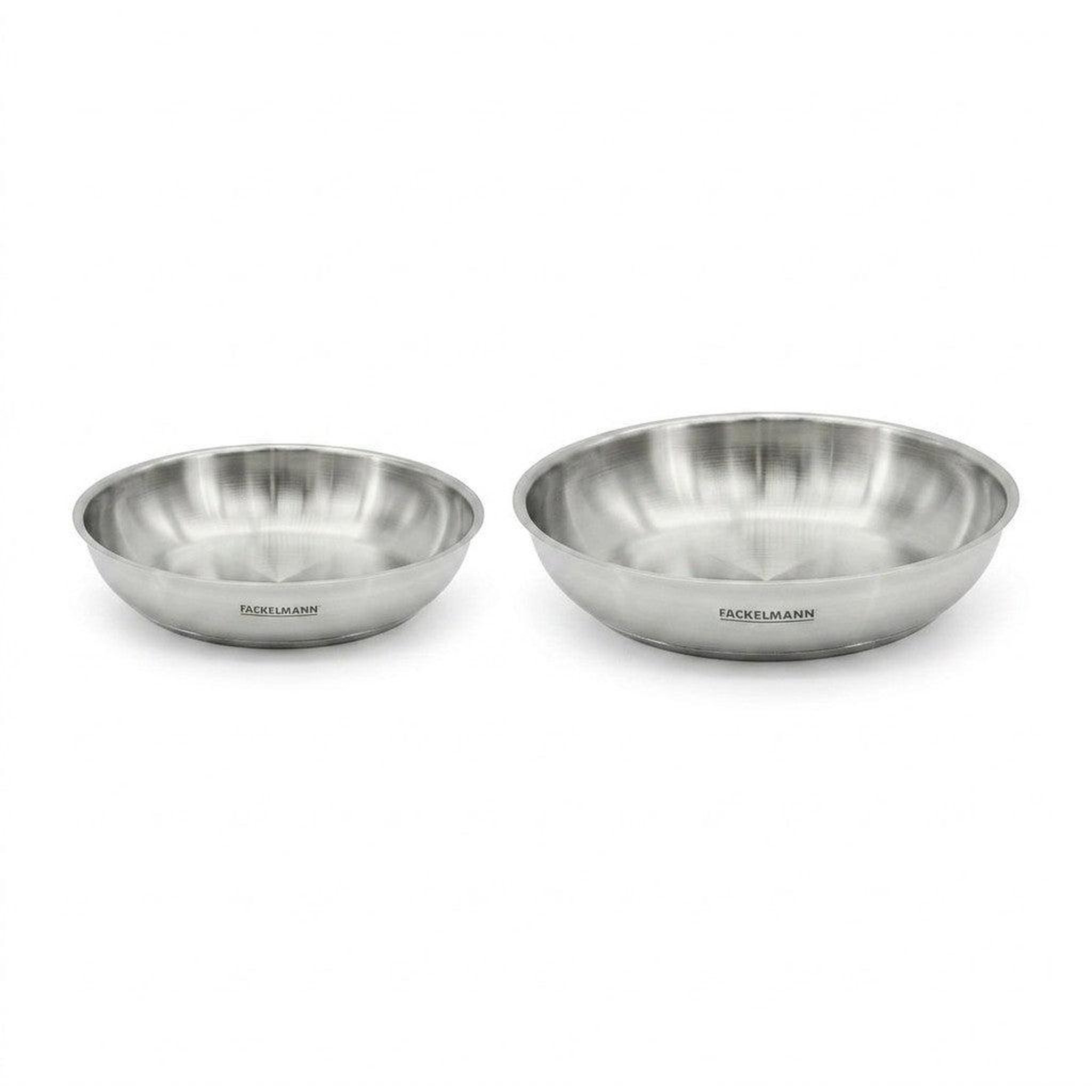 Fackelmann Lot de 2 poêles de cuisson inox en 20 cm et 28 cm fackelmann inogrip