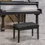 HOMCOM Banquette tabouret siège pour piano avec coffre de rangement pied bois hévéa revêtement synthétique noir