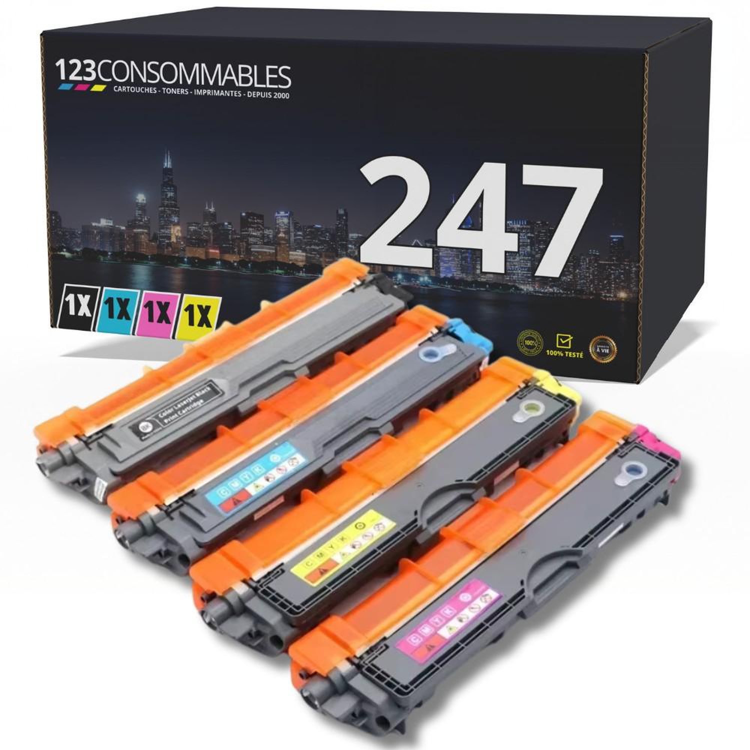 123CONSOMMABLES TN247 Toner Compatible pour Brother TN243CMYK TN 243CMYK TN 243 DCP L3550CDW MFC L3750CDW MFC L3730CDN MFC L3710CW MFC L3770CDW HL L3230CDW Neuf - vue 3
