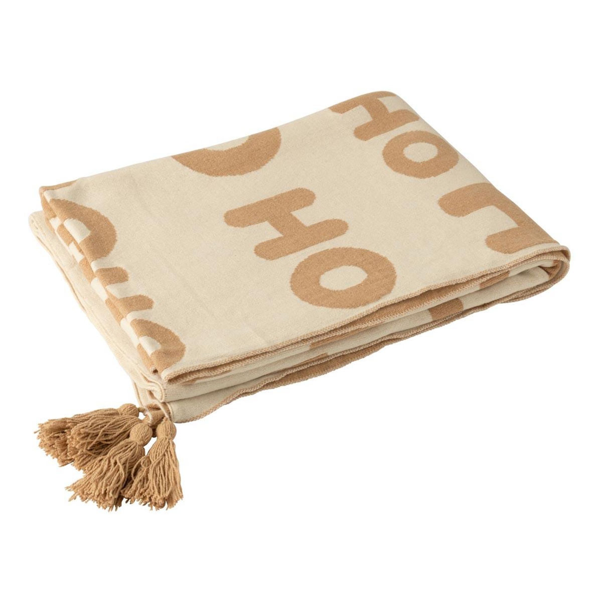 Paris Prix Plaid de Noël  Hohoho  130x170cm Beige