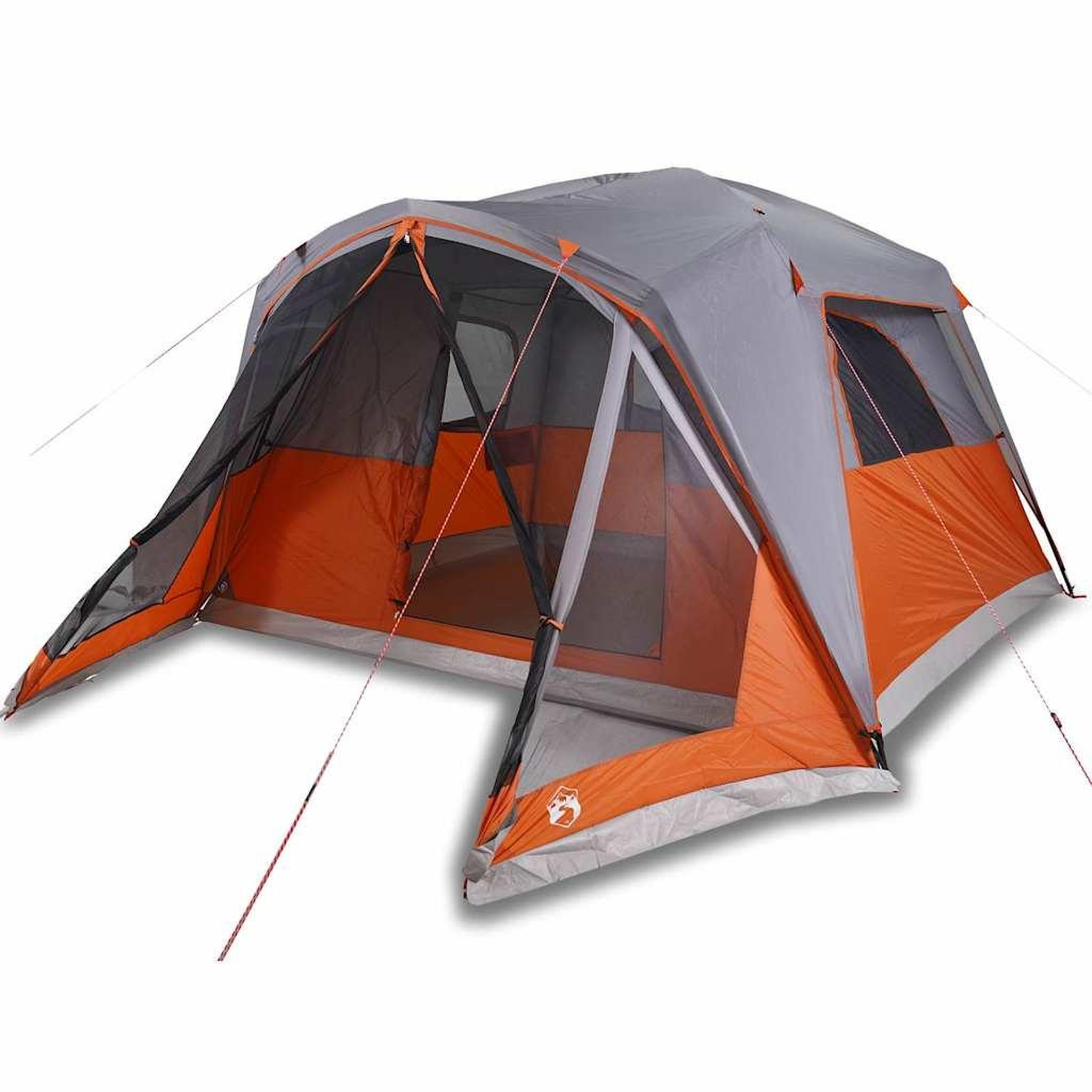 Voir la diapositive 2 : VIDAXL Tente familiale et porche 6 personnes gris orange impermeable