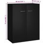 Voir la diapositive 6 : VIDAXL Buffet noir 60x30x75 cm bois d'ingenierie