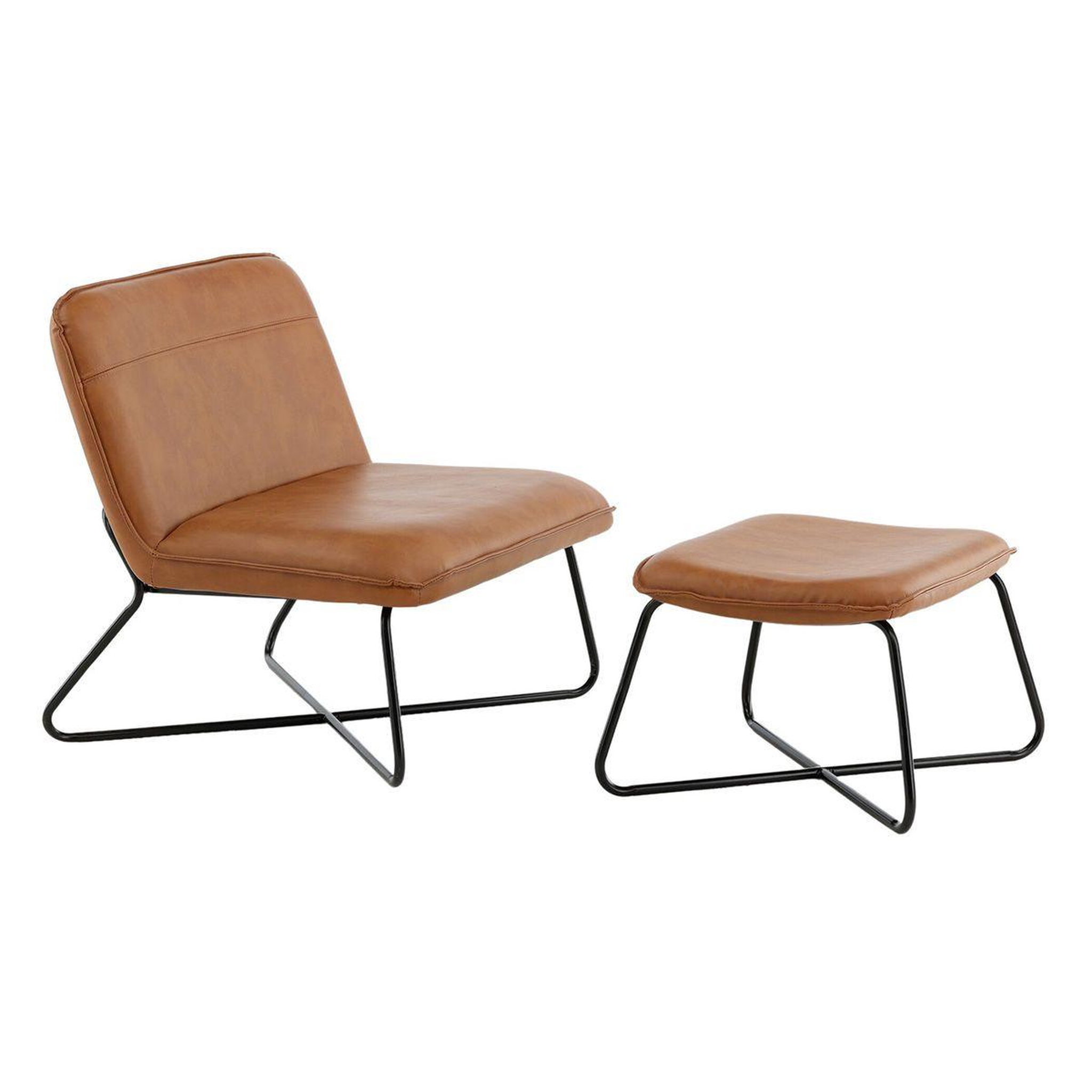 Paris Prix Fauteuil & Pouf Design  X-Lounge  74cm Marron