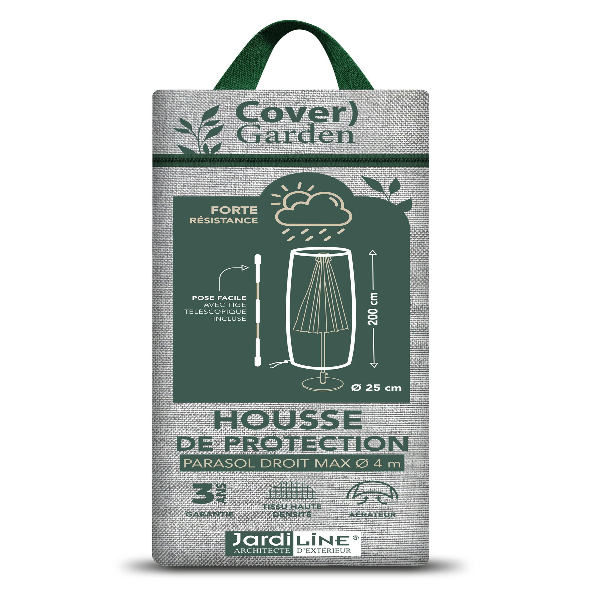 Voir la diapositive 5 : Jardiline Housse cover garden parasol droit