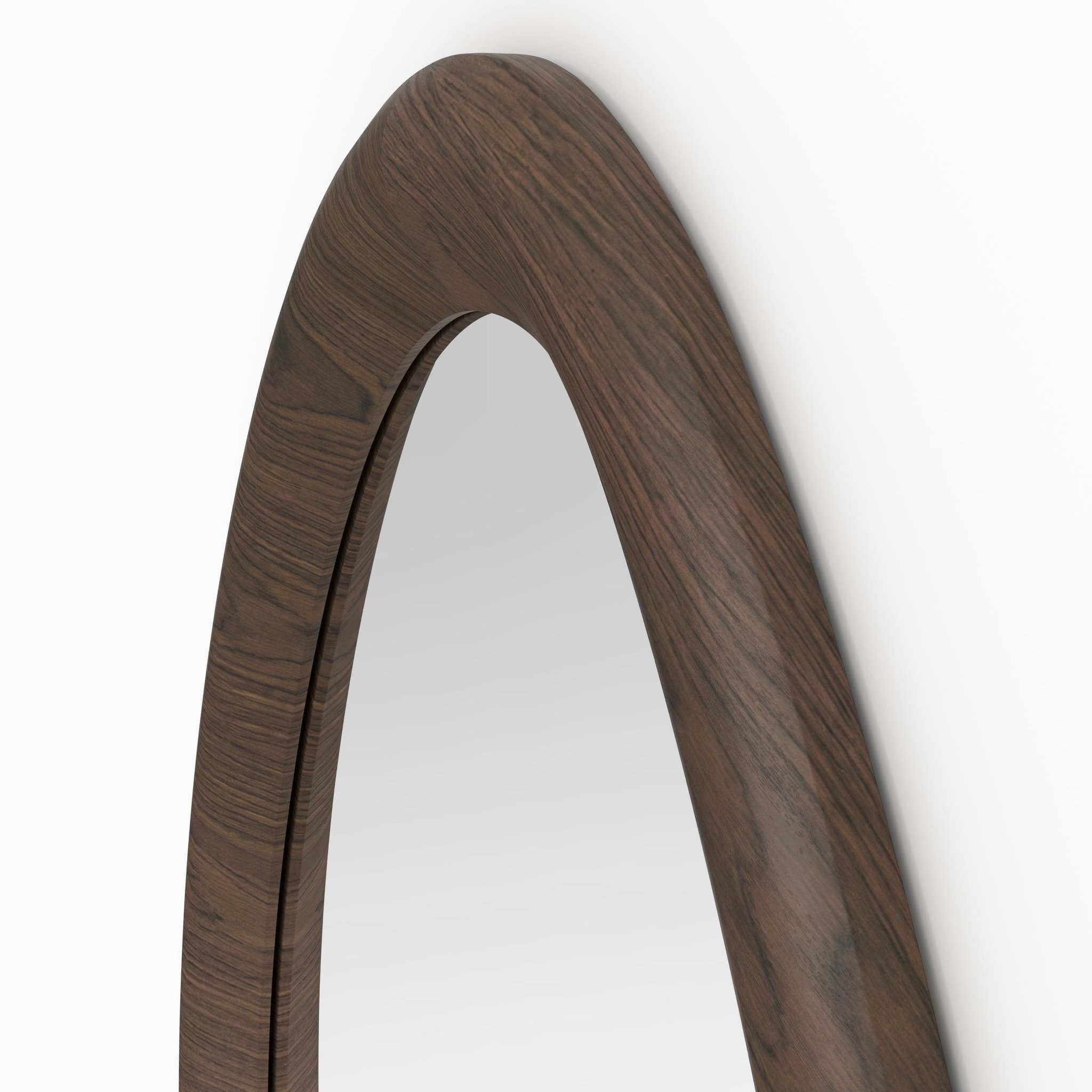 Voir la diapositive 5 : MAISON PAVANE Miroir organique en placage noyer, D100 cm-Yoko
