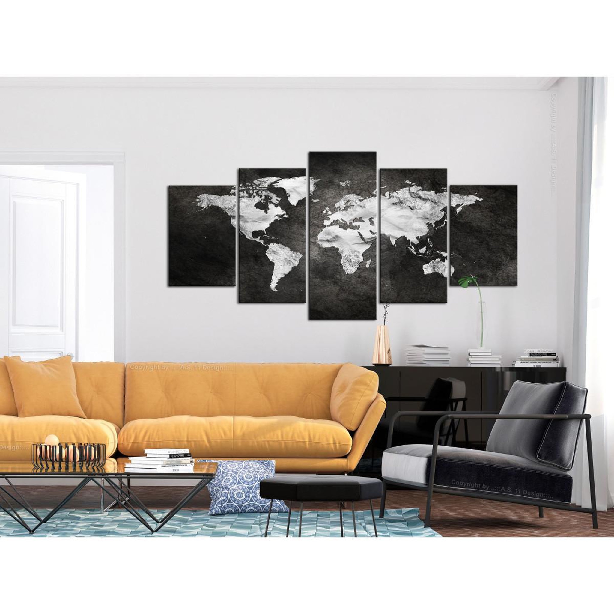 Voir la diapositive 2 : Paris Prix Tableau Imprimé 5 Panneaux  Dark World Wide