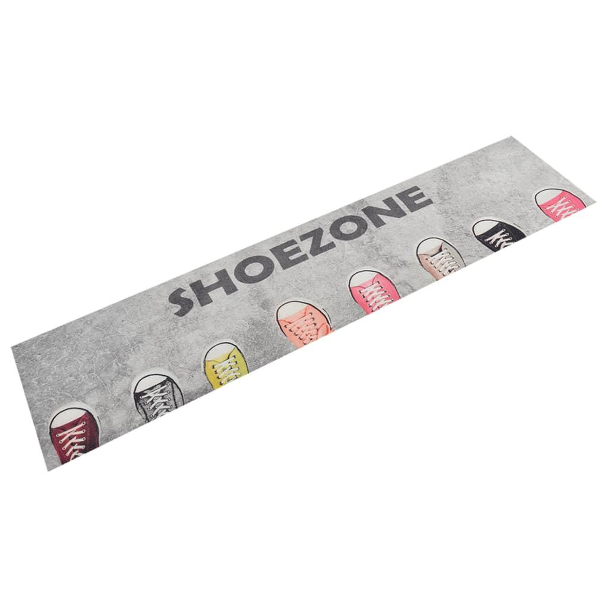 VIDAXL Tapis de cuisine lavable impression shoezone 60x300 cm velours