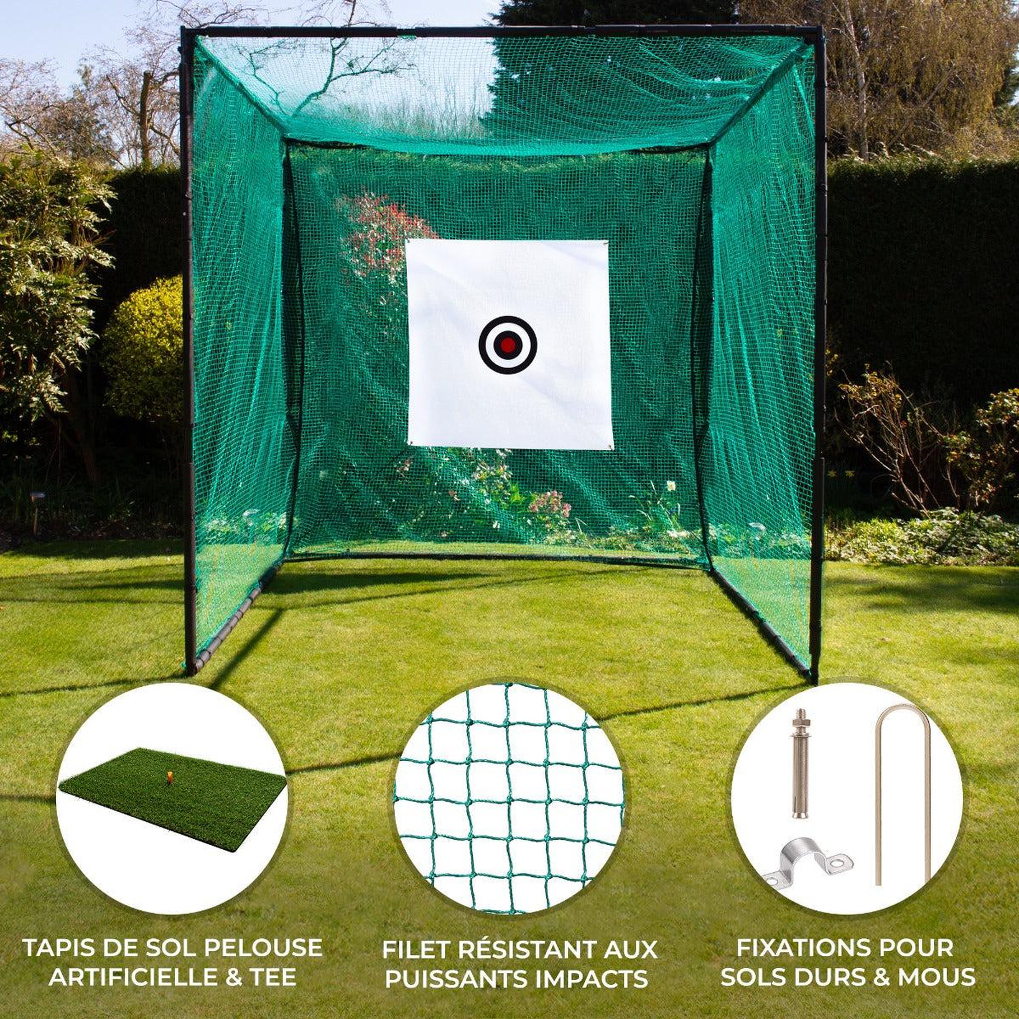 Voir la diapositive 2 : MONSTERSHOP Cage d'entraînement de golf