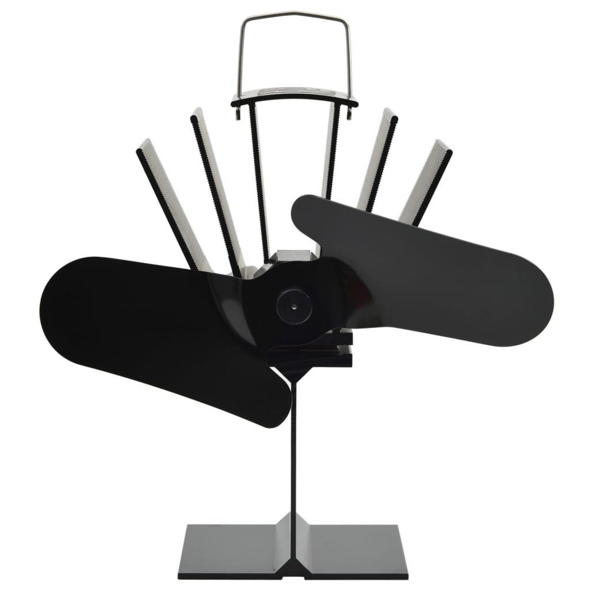 VIDAXL Ventilateur de poele alimente par chaleur 2 pales Noir