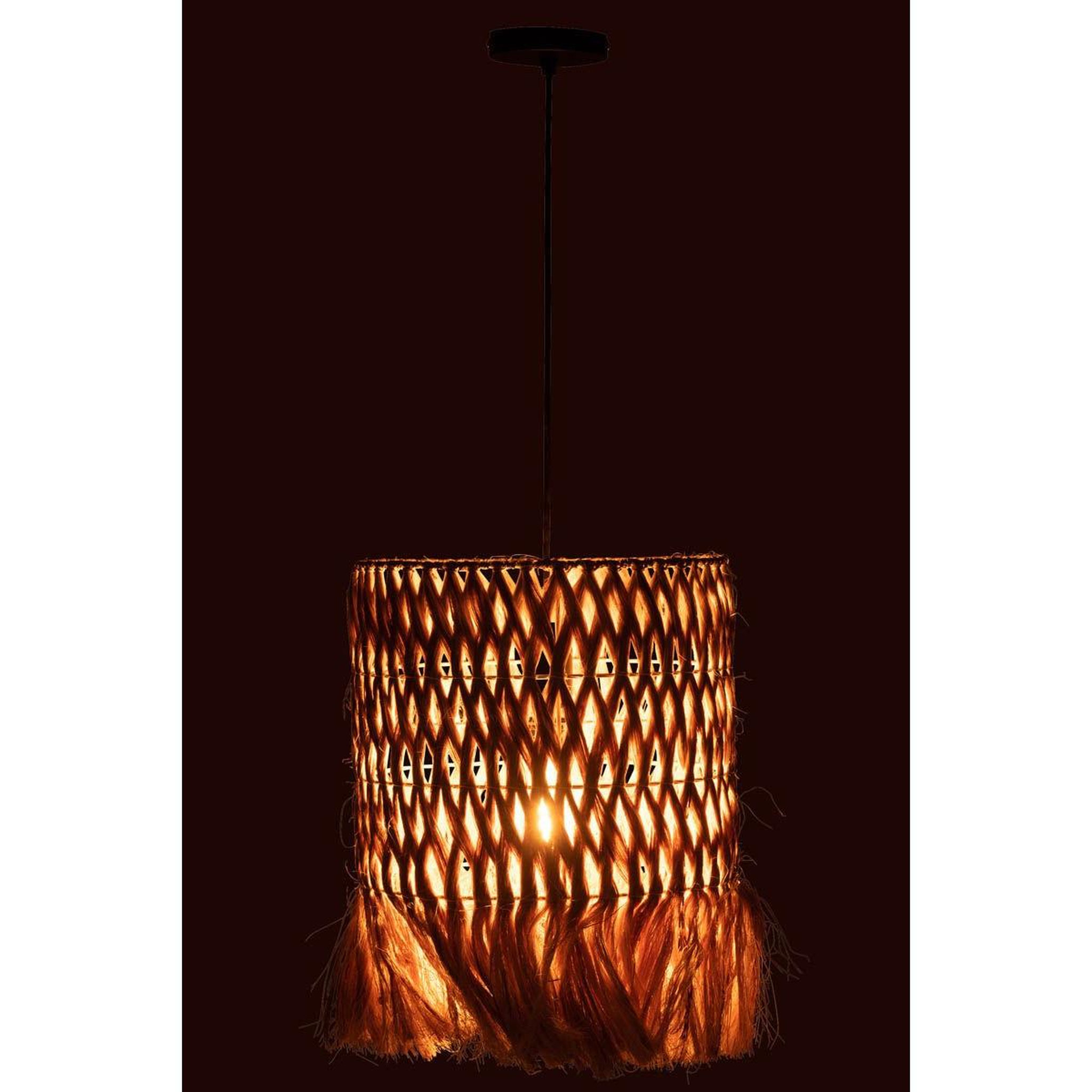 Voir la diapositive 3 : J-LINE Lampe suspension  feuille de bananier  40cm naturel