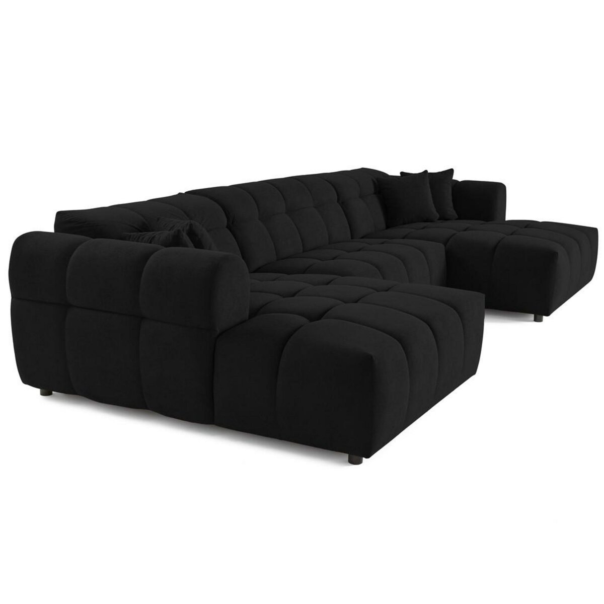 LISA DESIGN Ray - canapé panoramique en u 7 places en tissu texturé