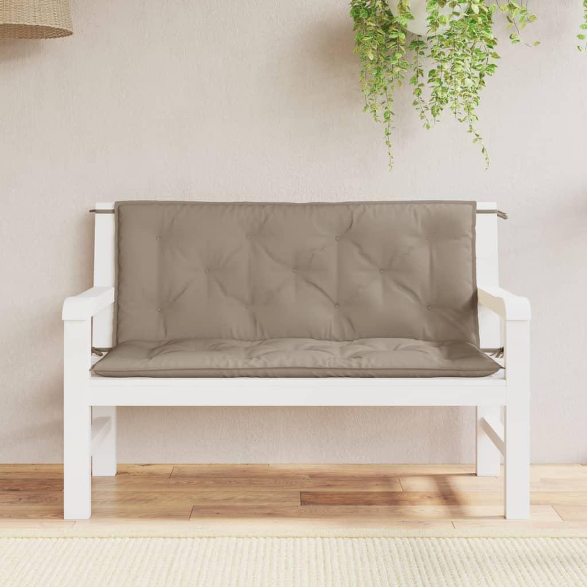 VIDAXL Coussins de banc jardin lot de 2 taupe 120x50x7 cm tissu Oxford