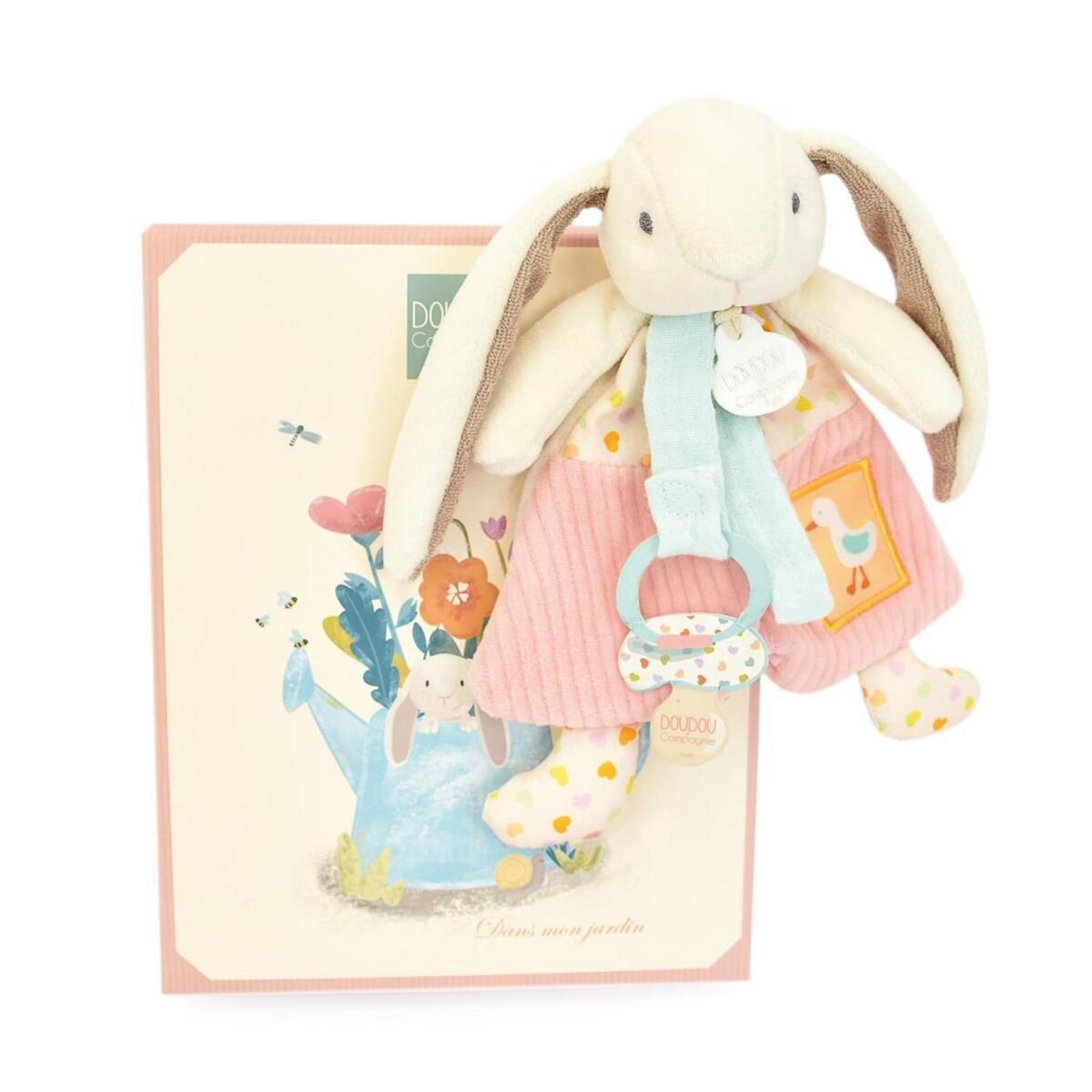 DOUDOU ET COMPAGNIE Lapin Ciboulette - doudou attache tétine