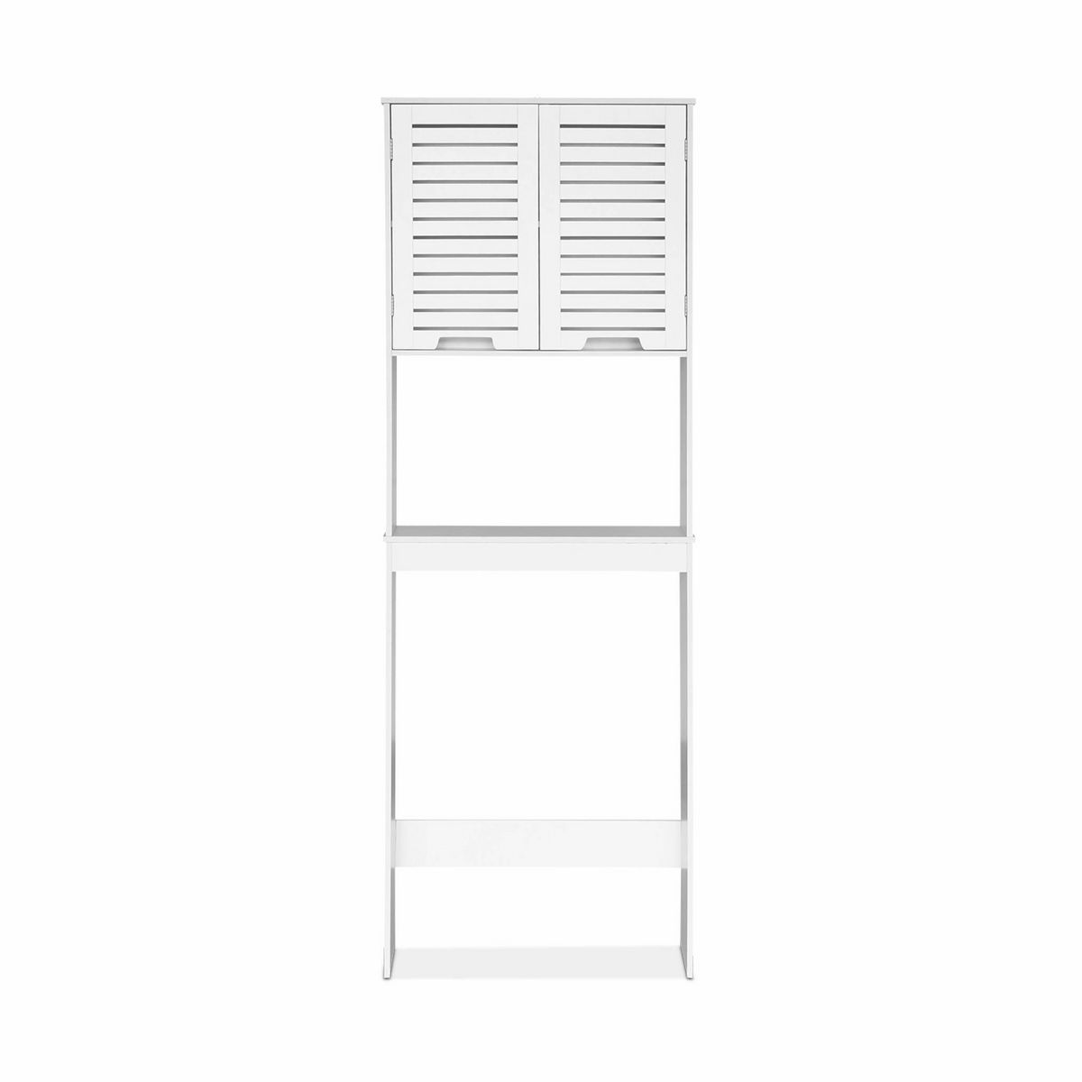 SWEEEK Meuble WC. rangement. étagère de toilettes - Rivage - 3 étagères. 2 portes ajourées. 3 niveaux de rangement