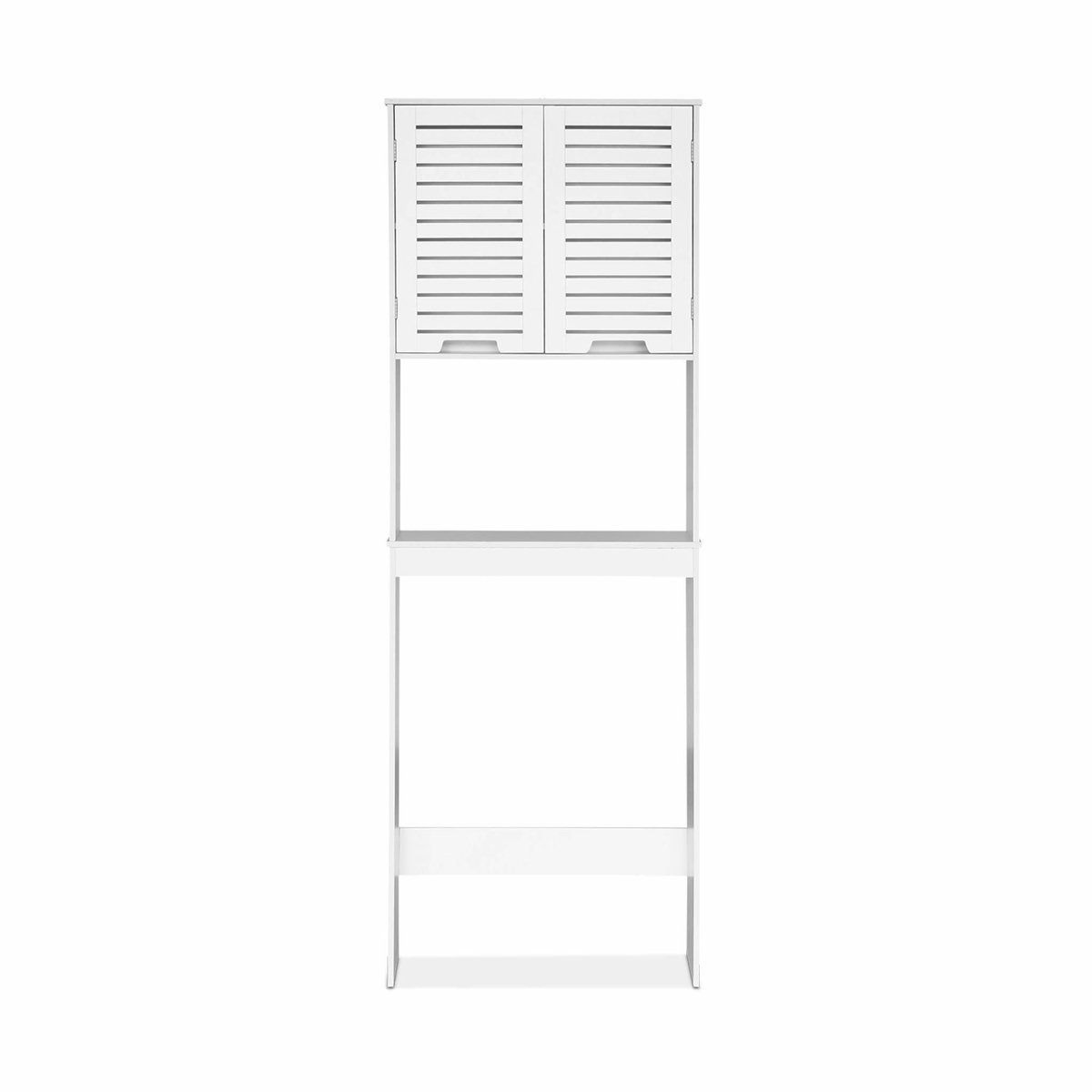 SWEEEK Meuble WC. rangement. étagère de toilettes - Rivage - 3 étagères. 2 portes ajourées. 3 niveaux de rangement