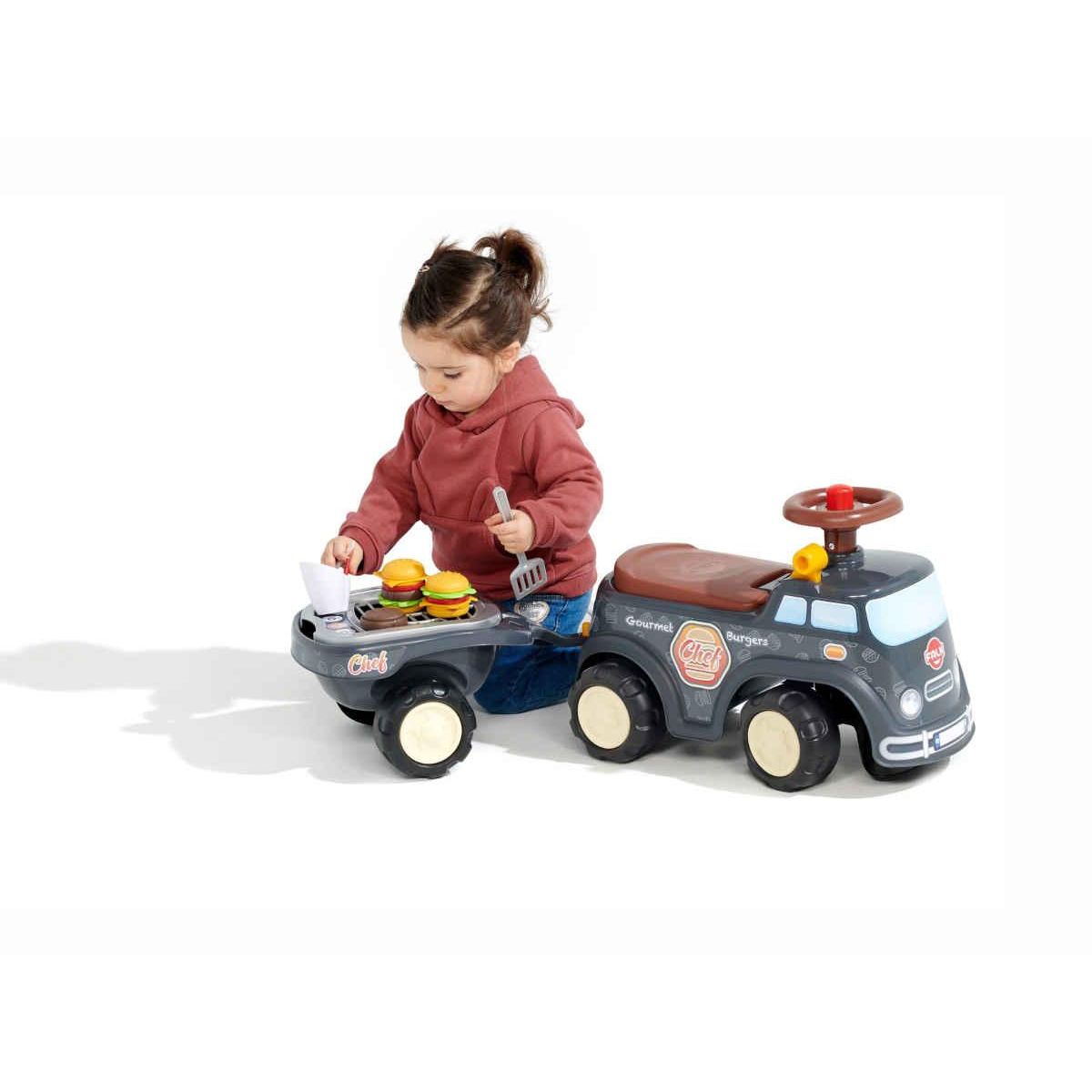 FALK Porteur enfant Food Truck avec remorque 1 à 3 ans - Falk