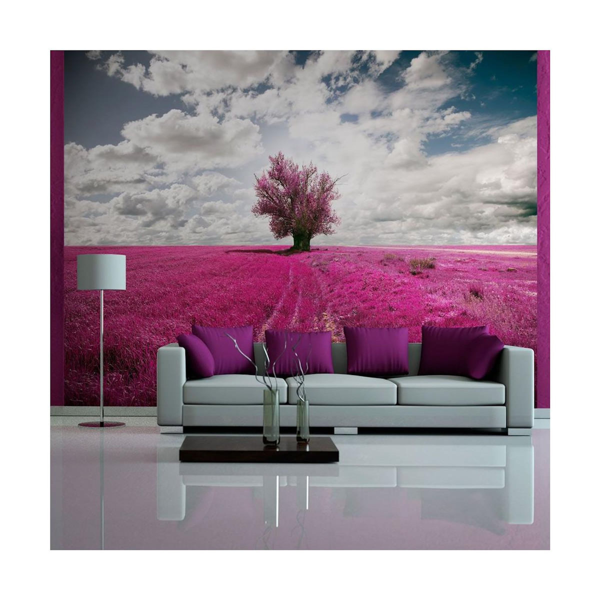 Paris Prix Papier Peint  Prairie Couleur Fuschia