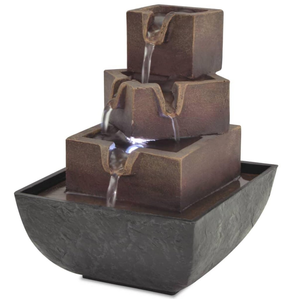 VIDAXL Fontaine d'interieur avec lampe LED Polyresine