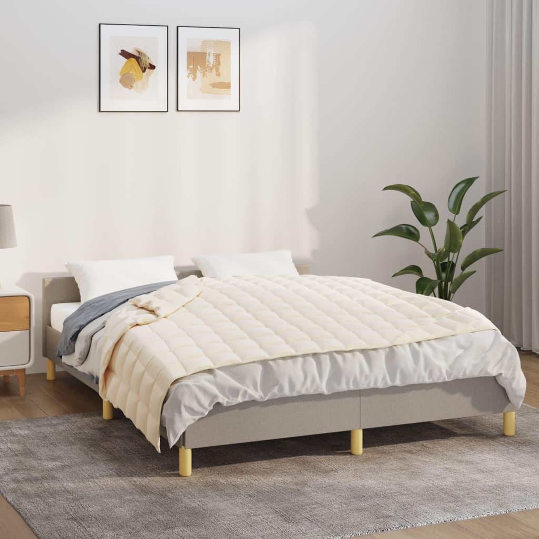 VIDAXL Couverture lestee Creme clair 137x200 cm 10 kg Tissu