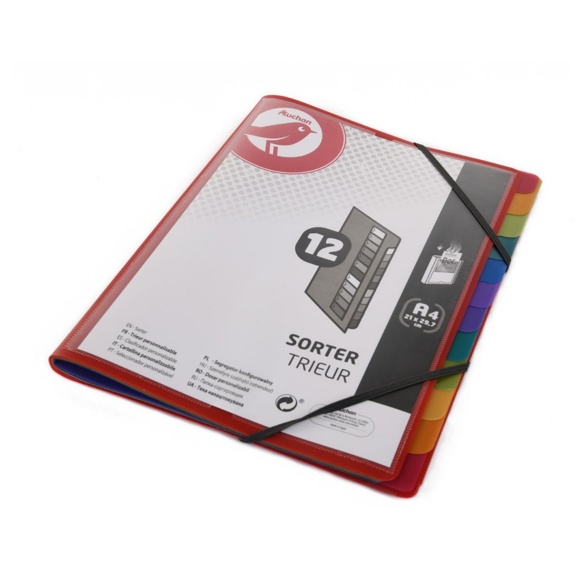 auchan-trieur-12-positions-a4-polypro-personnalisable-rouge-pas-cher