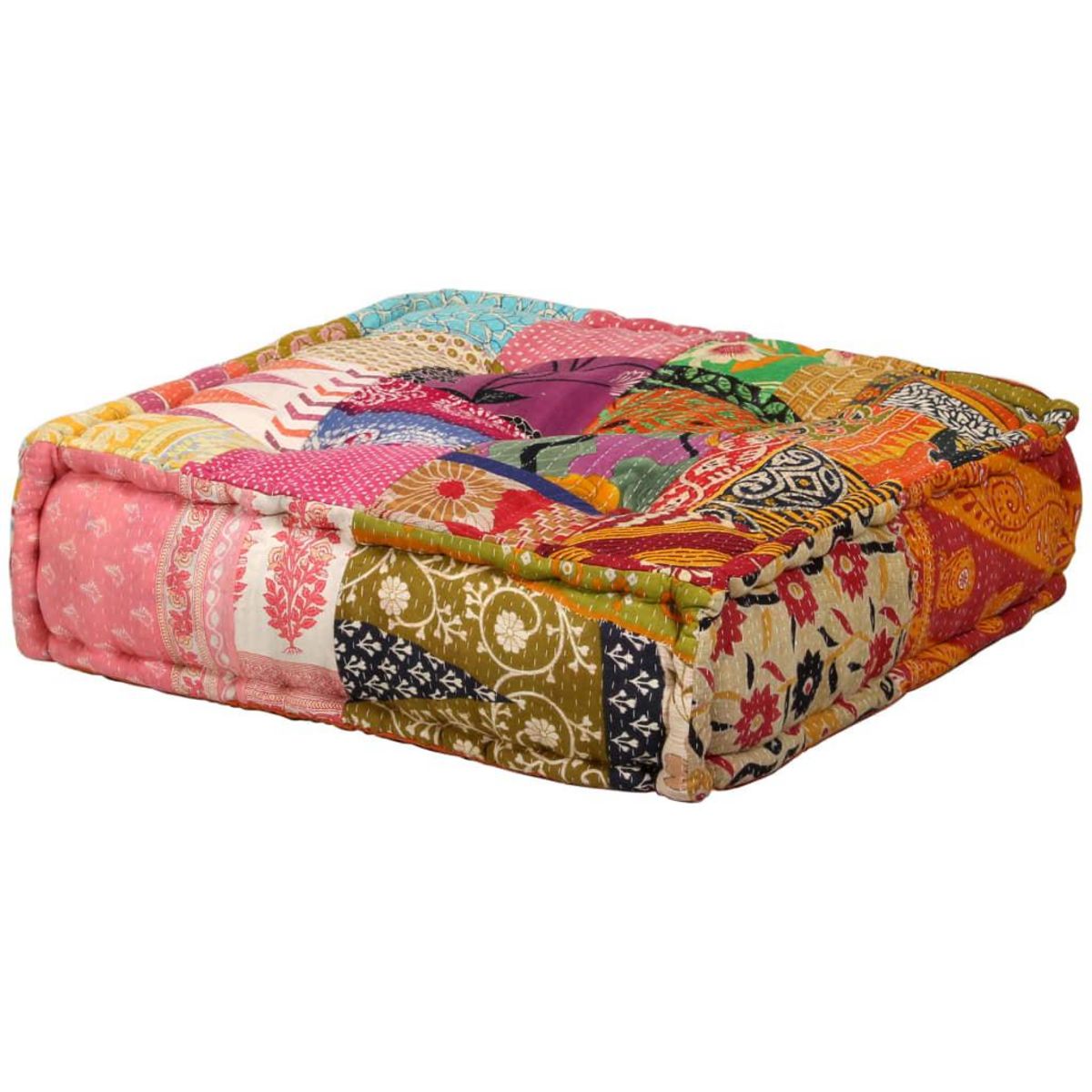 VIDAXL Pouf modulaire a 2 places Patchwork Tissu