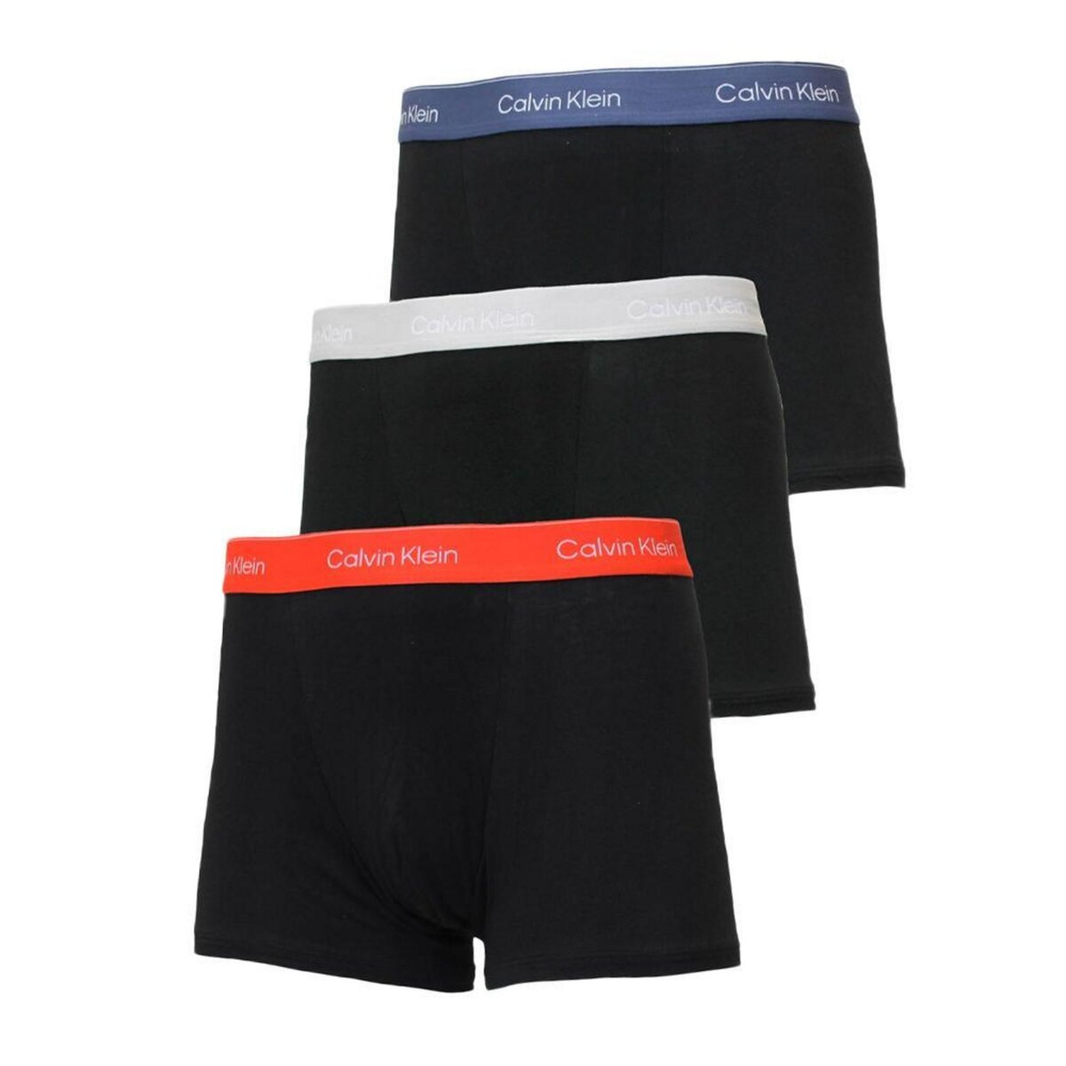 CALVIN KLEIN JEANS X3 Boxers /Bleu/Orange Homme Calvin Klein Jeans Relaxed Dart Trunk 3