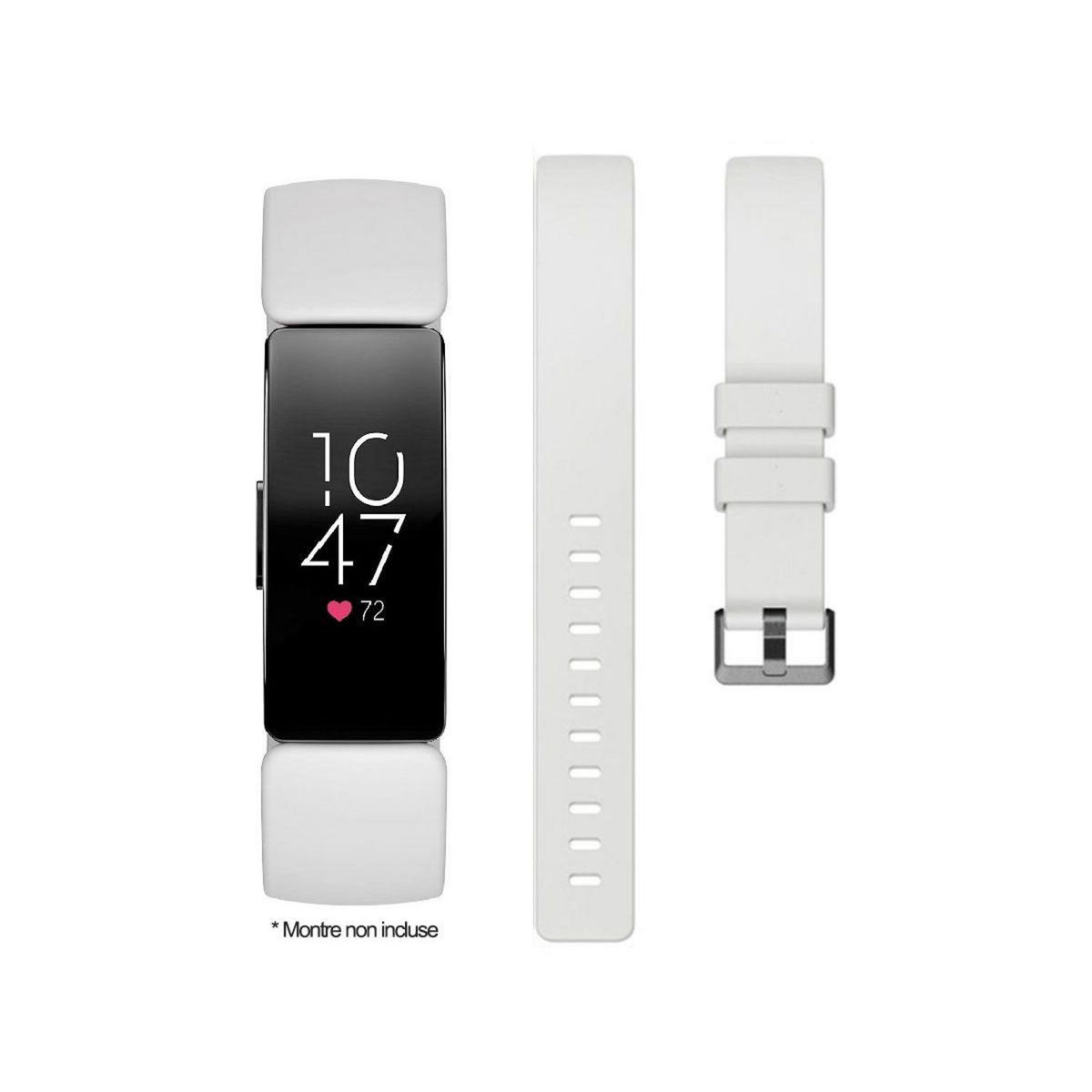 IBROZ Bracelet Fitbit Inspire 1/2 Silicone blanc