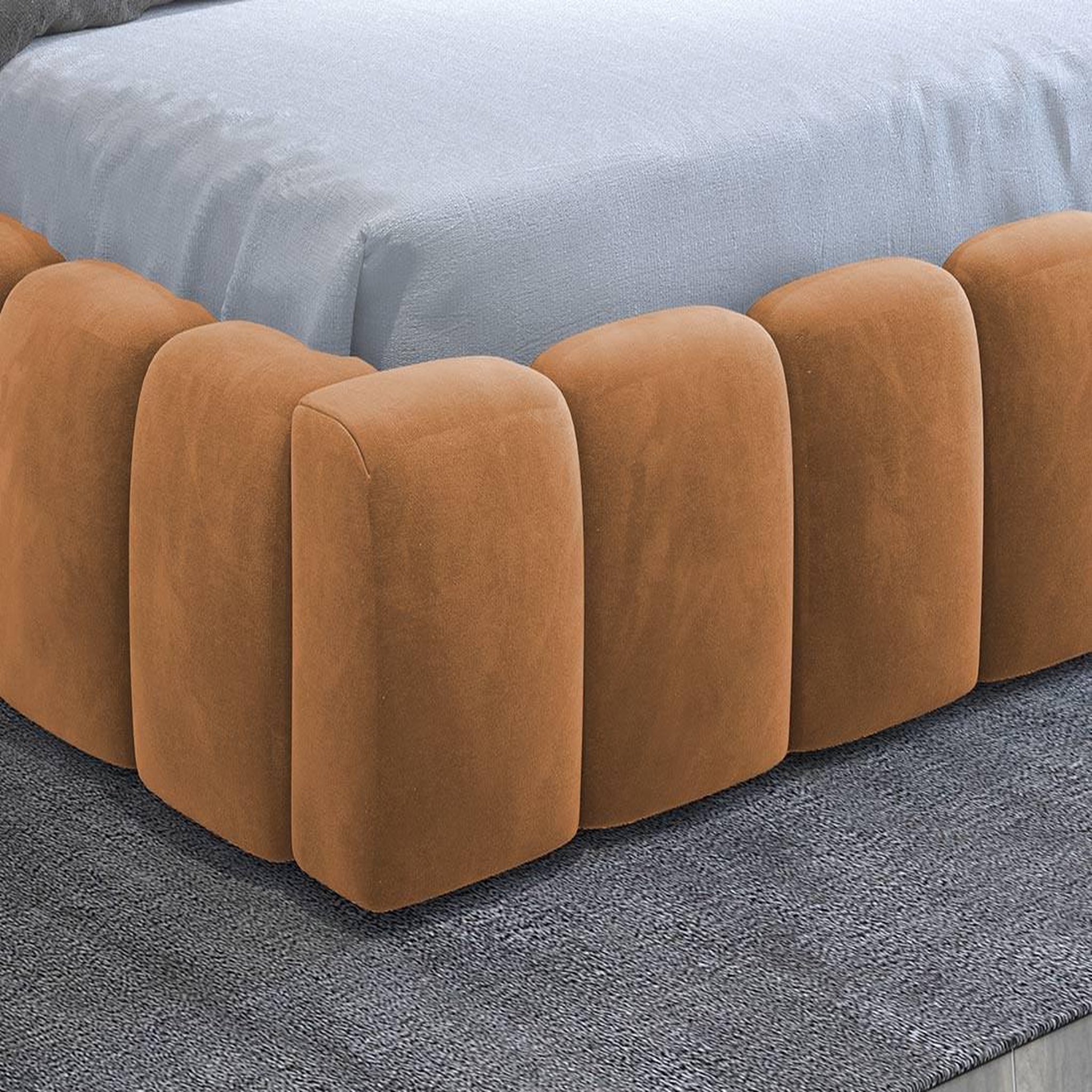 Voir la diapositive 3 : BEST MOBILIER Cleo - lit coffre avec led - 180x200 cm - sommier inclus - en velours