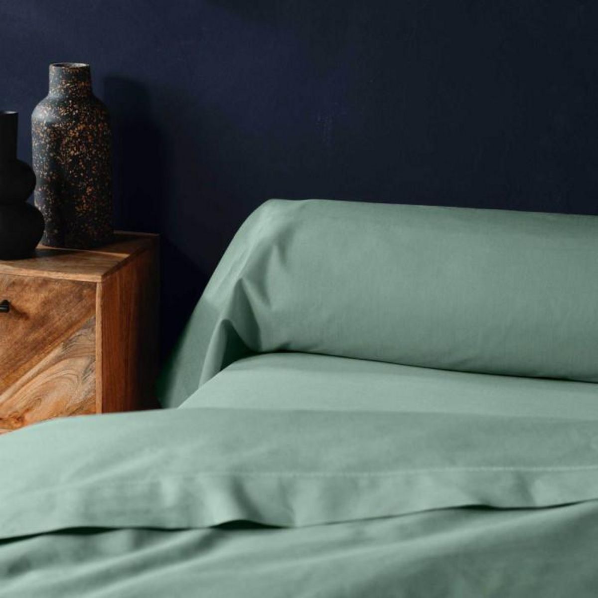 Paris Prix Taie de Traversin  Lina  85x185cm Sauge