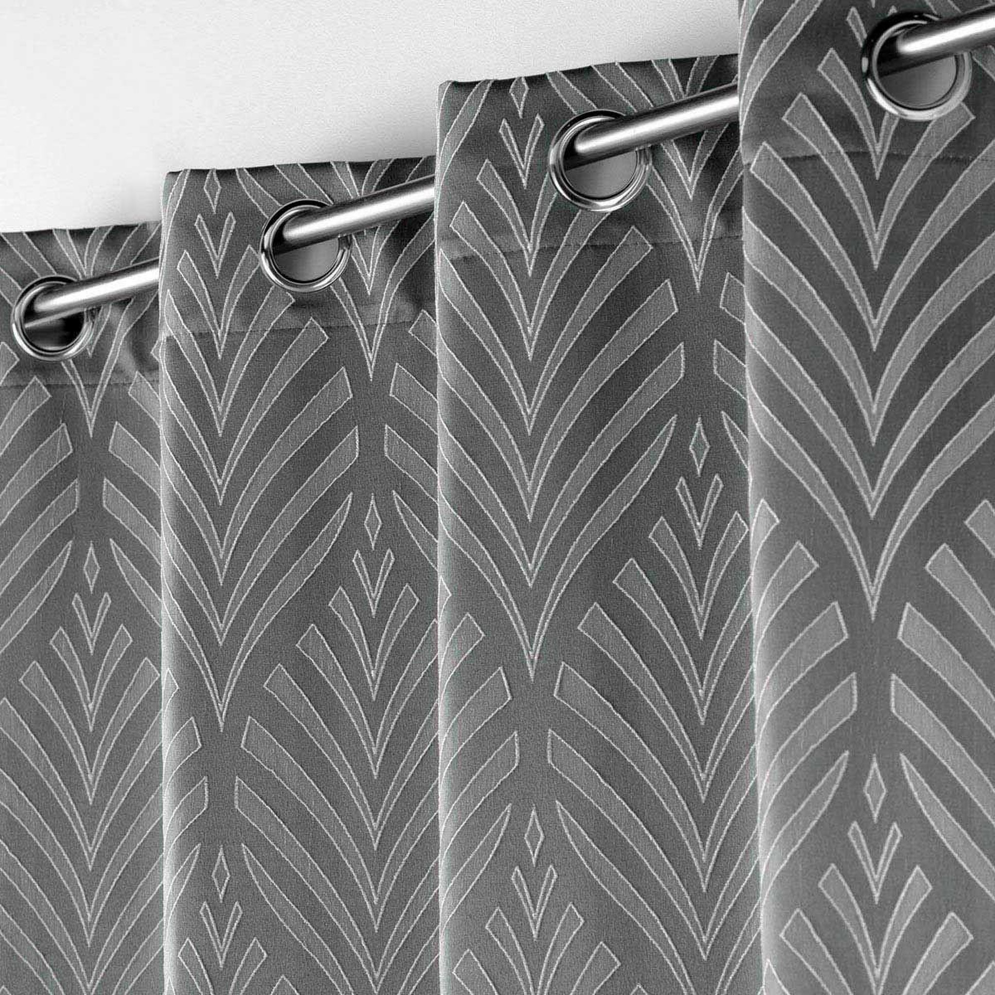 Voir la diapositive 2 : Douceur d'Intérieur Rideau à œillets jacquard  victoria  140x260cm gris