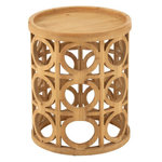 Paris Prix Table d'Appoint Sculptée en Bois  Charity  49cm Naturel