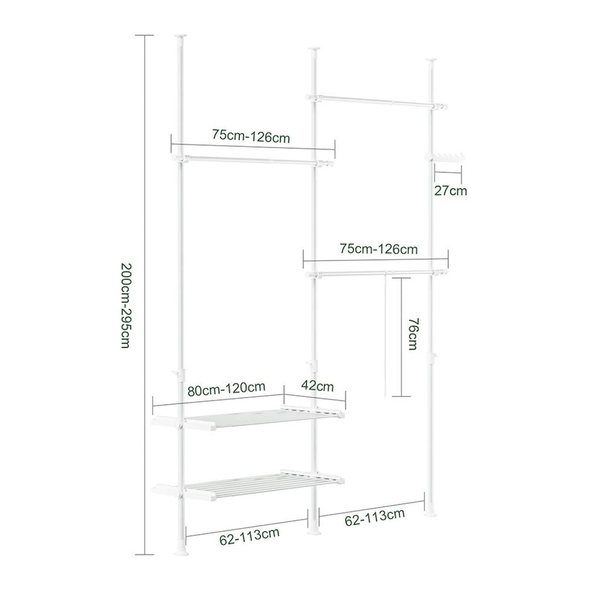 SOBUY SoBuy - Portemanteau Sur Pied à deux étagères - Fonctionnel - FRG34-II