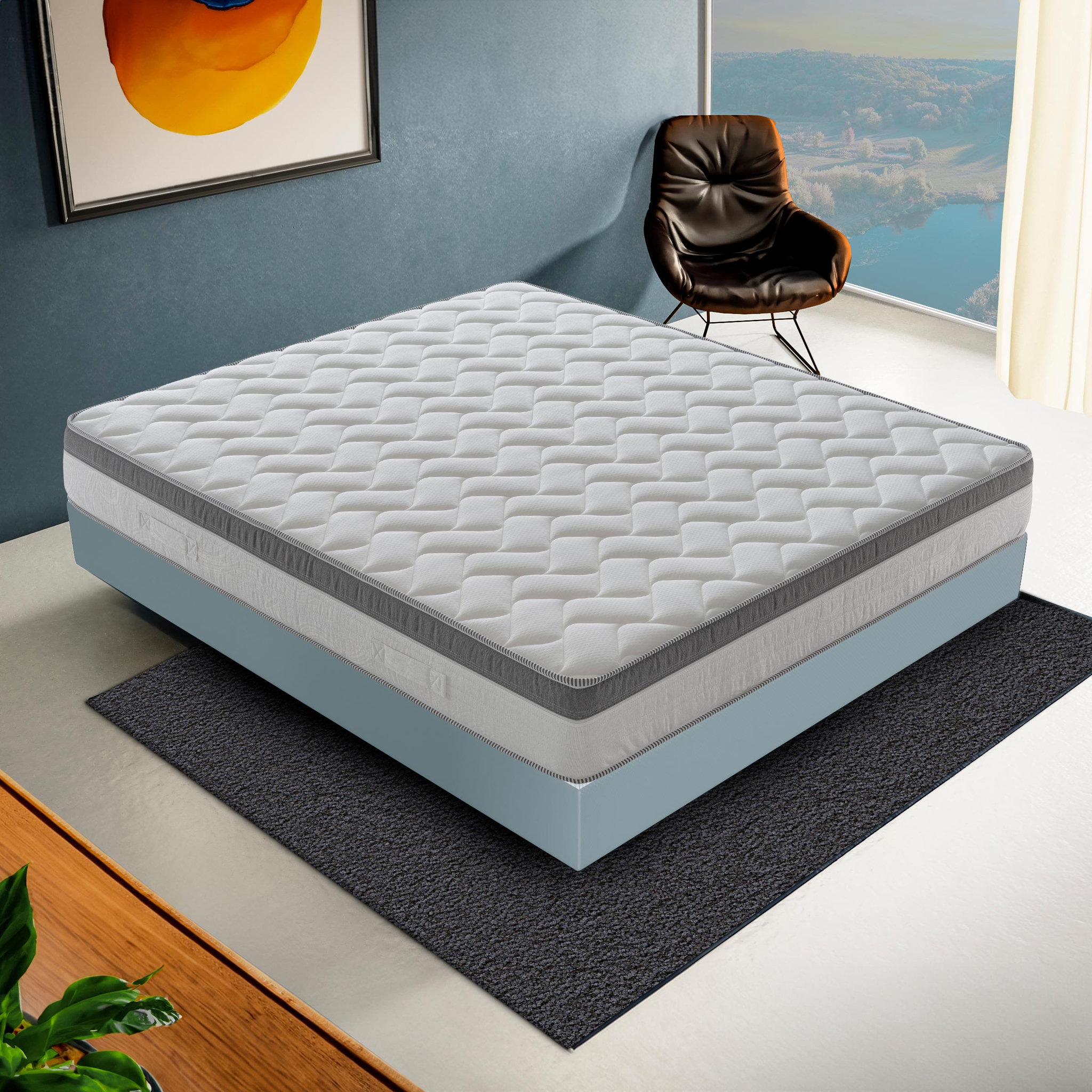 ILOVESLEEP Matelas Mousse RIGENERA - Accueil Mémoire De Forme - Epaisseur 25 Cm. Coloris disponibles : Blanc