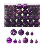 VIDAXL Ensemble de boules de Noël 100 pcs Violet