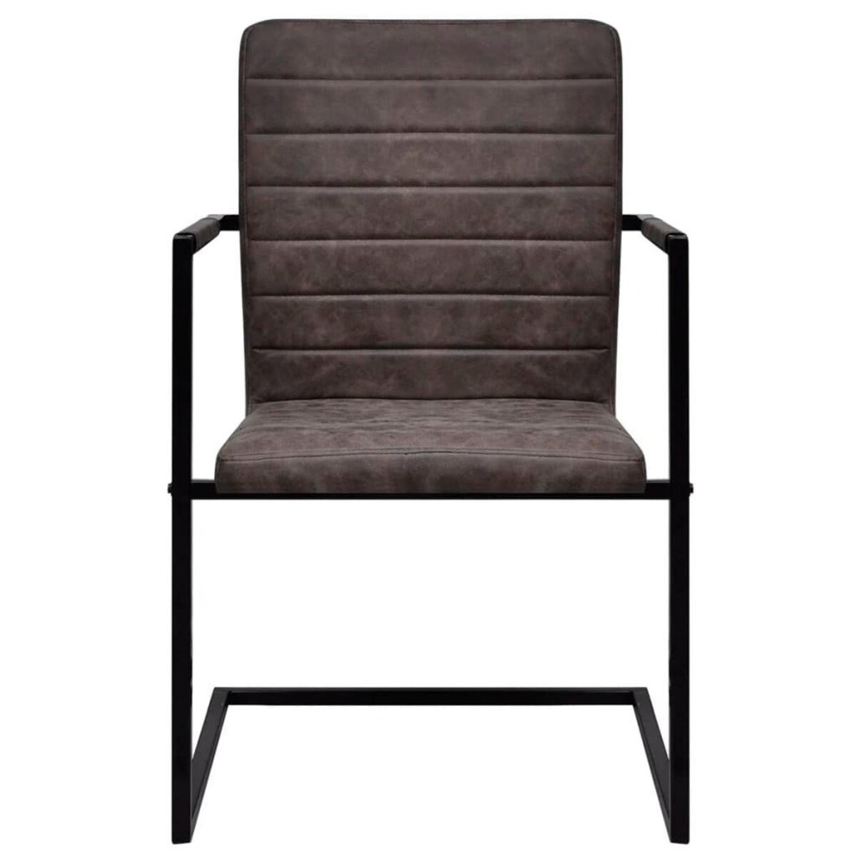 VIDAXL Chaises a manger cantilever lot de 2 marron similicuir