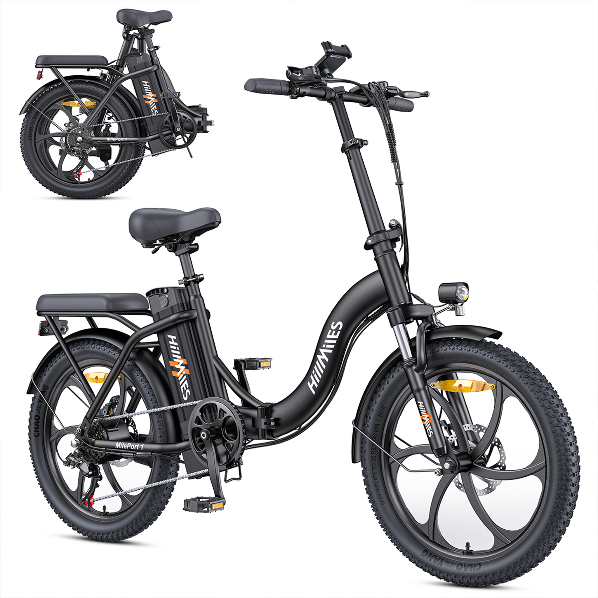 HILLMILES Vélo électrique pliable HillMiles MilePort1. Coloris disponibles : Noir, Vert
