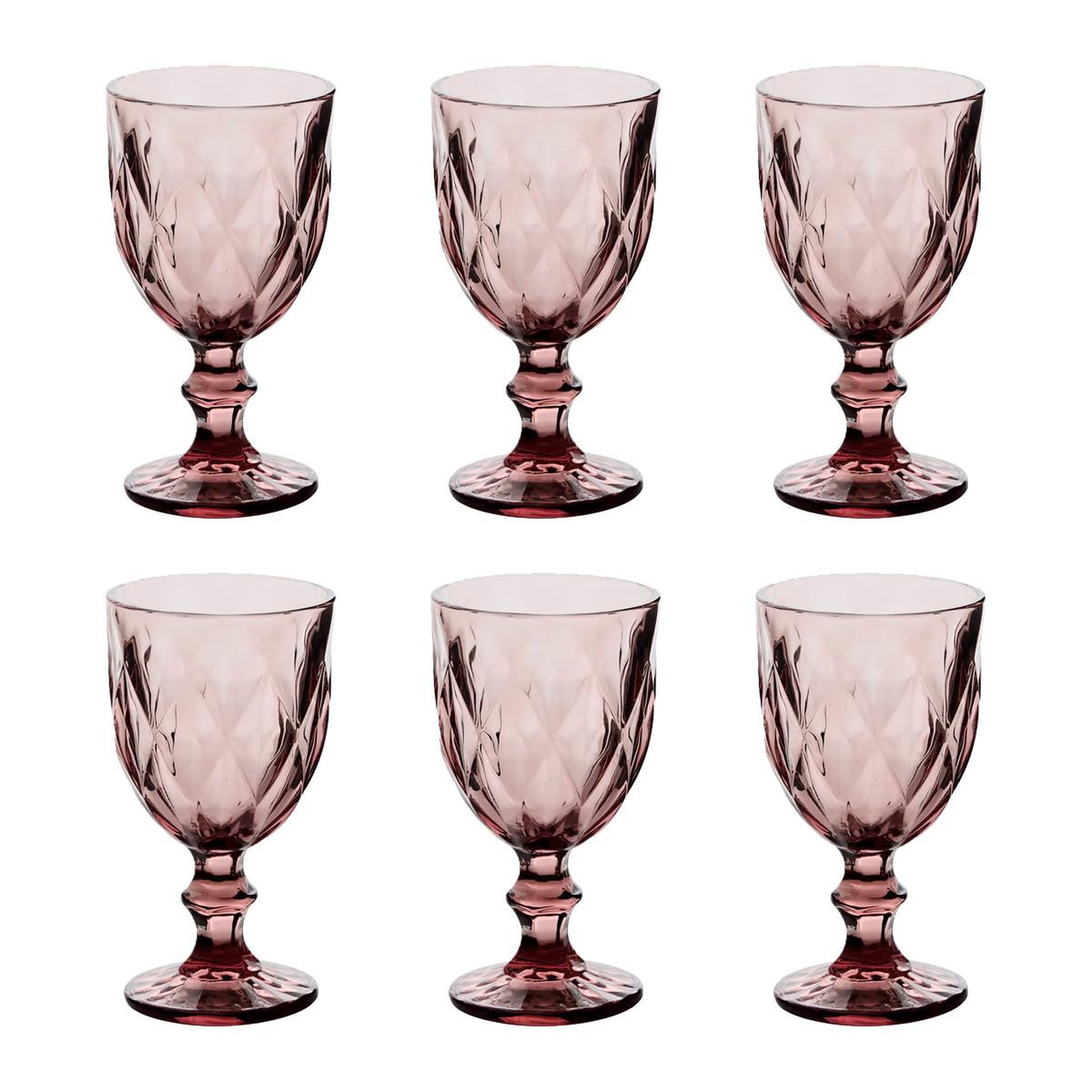 SECRET DE GOURMET Lot de 6 verres à vin  lea  23cl rose