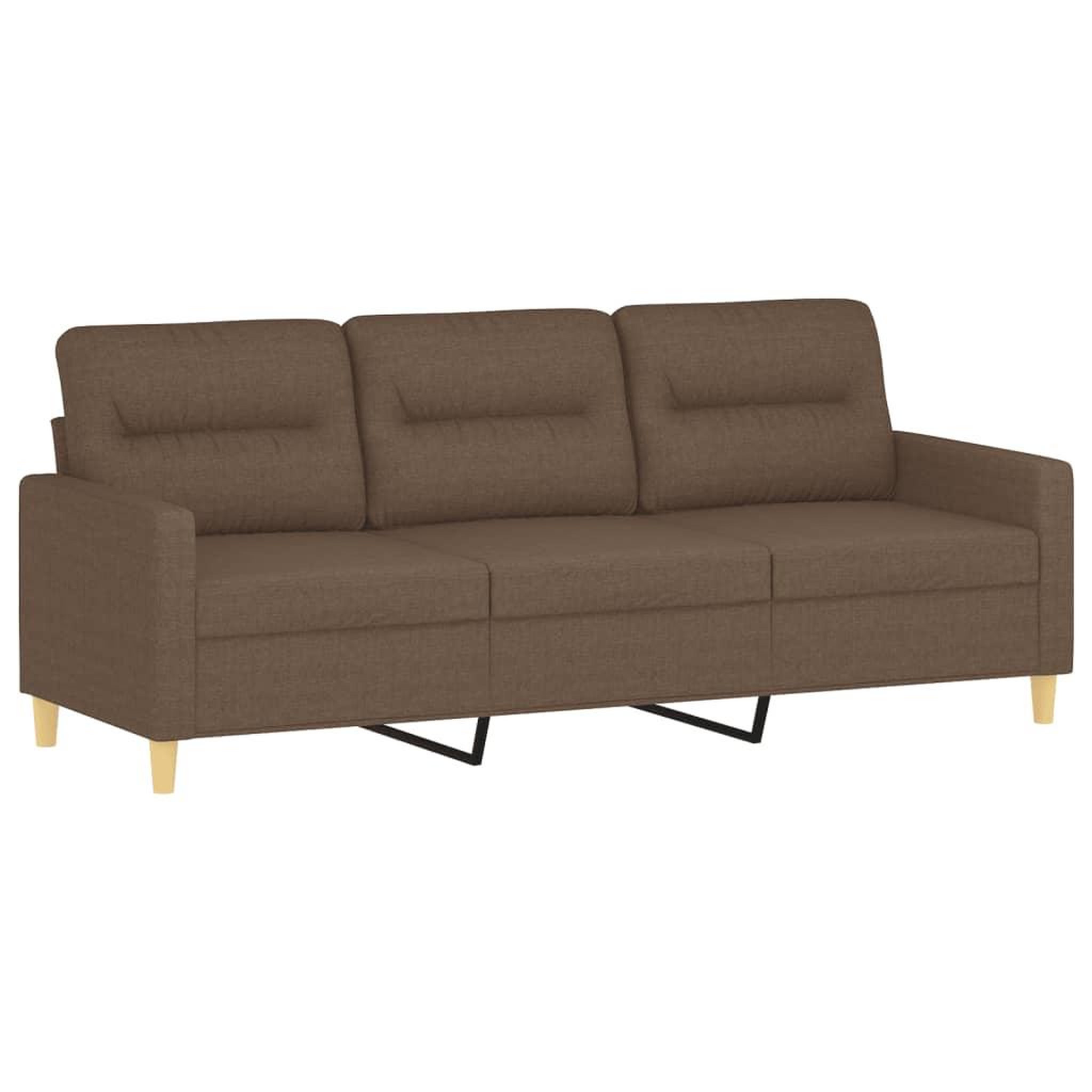 Voir la diapositive 5 : VIDAXL Ensemble de canapes 3 pcs avec coussins Marron Tissu