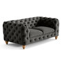 Voir la diapositive 5 : LISA DESIGN Walter - canapé 2 places chesterfield en velours - pieds bois
