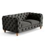Voir la diapositive 5 : LISA DESIGN Walter - canapé 2 places chesterfield en velours - pieds bois