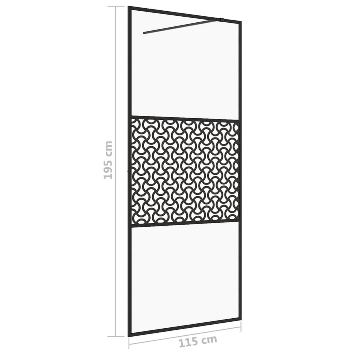 VIDAXL Paroi de douche avec verre ESG transparent 115x195 cm Noir