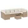 Voir la diapositive 2 : VIDAXL Salon de jardin avec coussins 8 pcs beige resine tressee