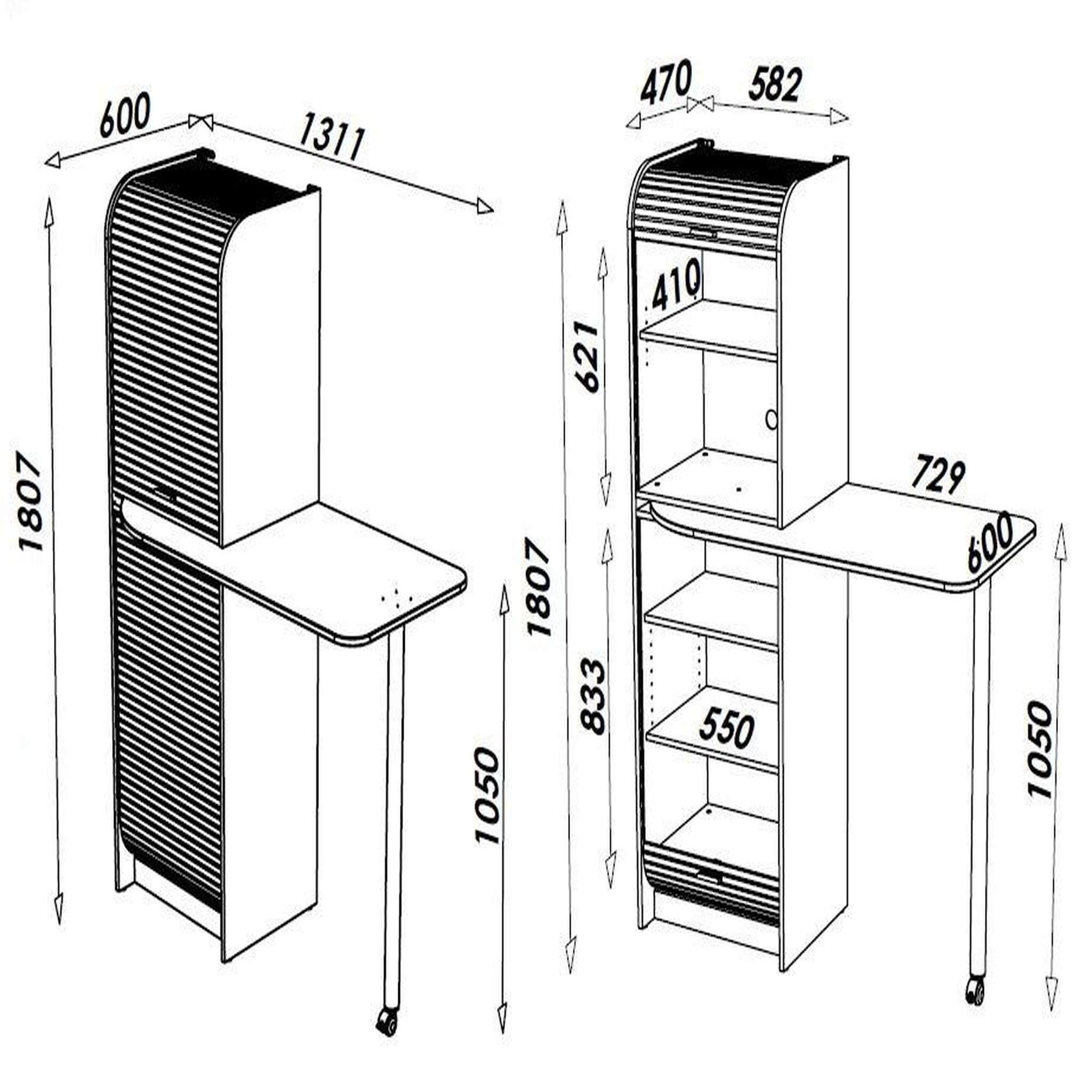 Voir la diapositive 3 : Colonne de rangement cuisine H180cm TOP COOK
