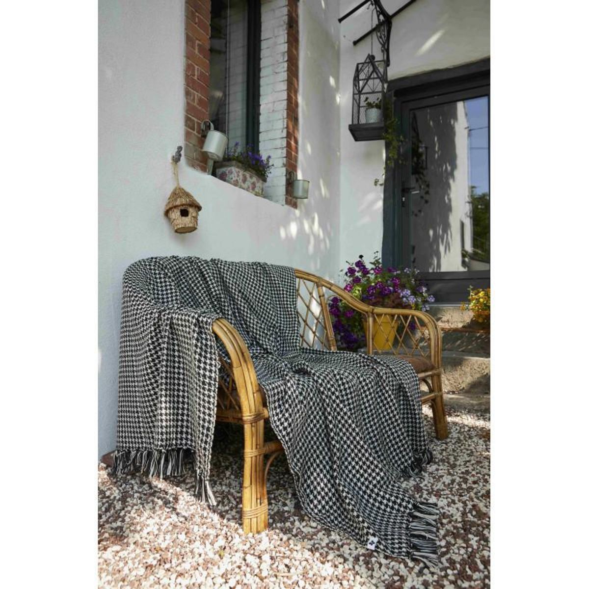 L EFFET PAPILLON Couvre lit à franges tissé teint  Gaspard  240 x 260 cm -  - 240 x 260 cm