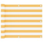 VIDAXL Ecran de balcon Blanc et jaune 75x400 cm Tissu Oxford