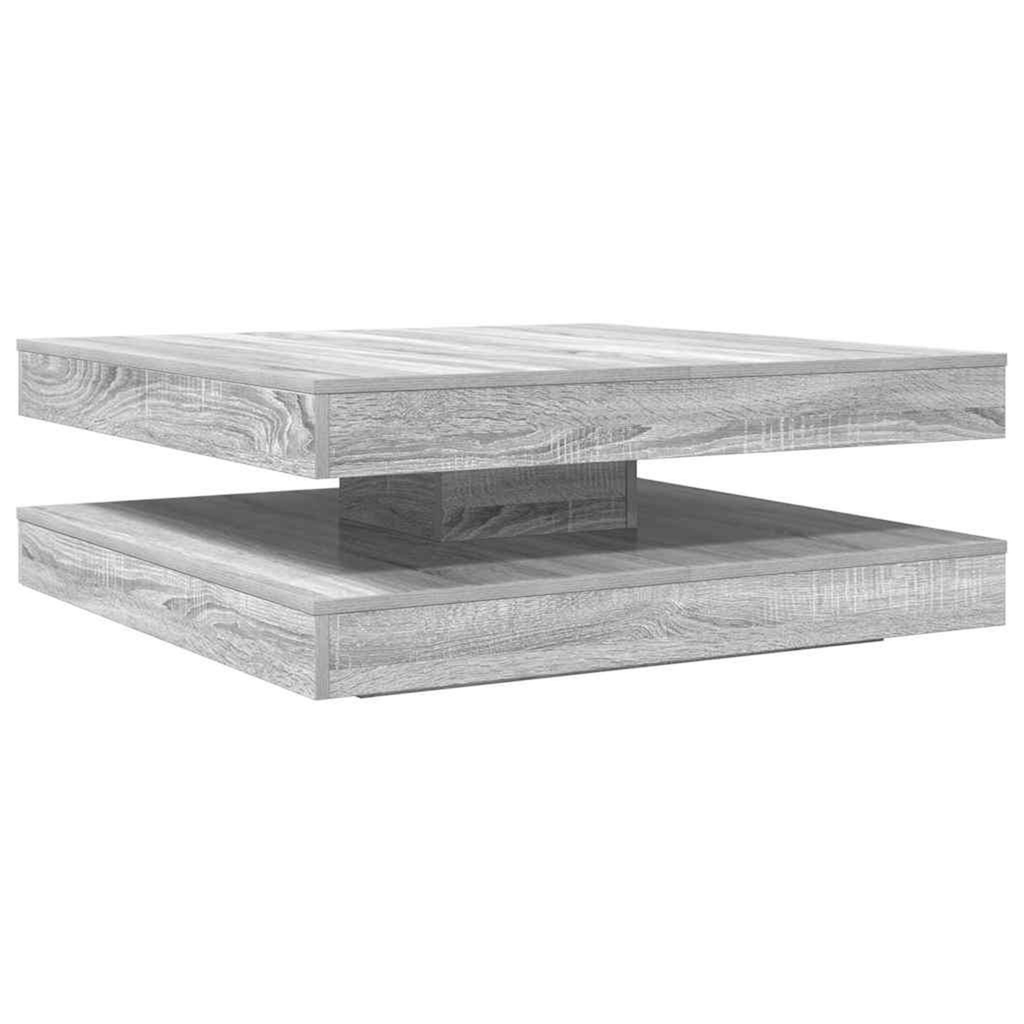 Voir la diapositive 2 : VIDAXL Table basse rotative a 360 degres sonoma gris 90x90x34,5 cm