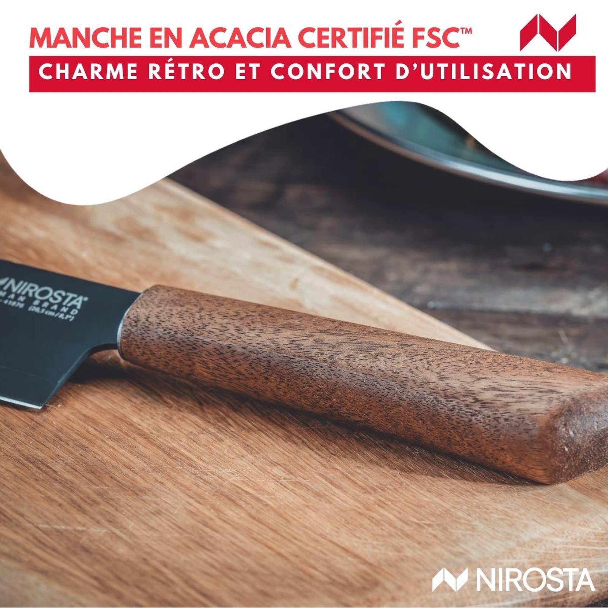 Voir la diapositive 6 : NIROSTA Couteau de chef 33 cm Nirosta Flow