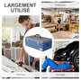 Voir la diapositive 6 : HOMCOM Boite à outils métallique - caisse à outils - verrouillable - tapis EVA poignées tôle acier gris bleu