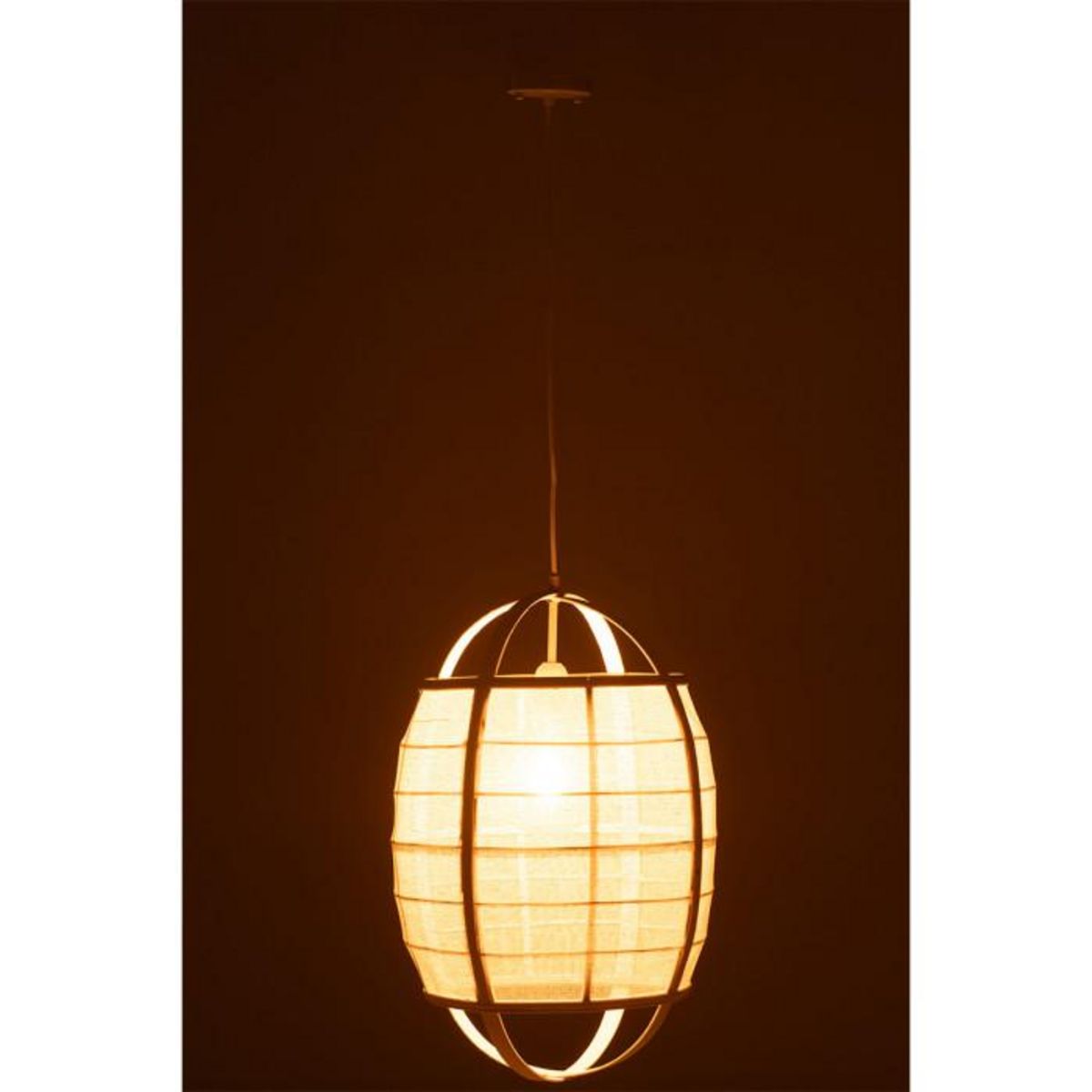 Paris Prix Lampe Suspension en Bambou  Ion  37cm Blanc